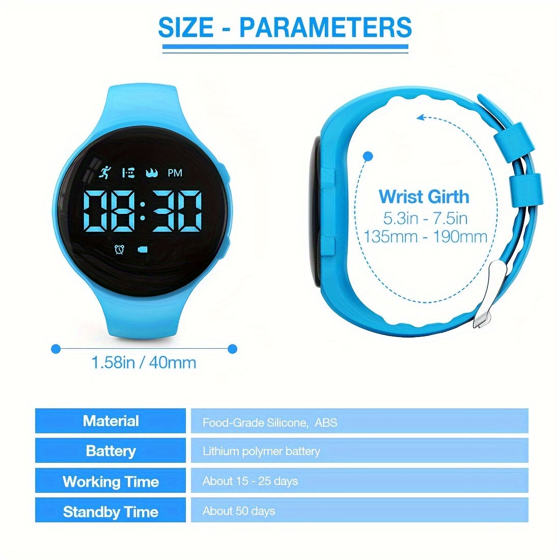 Kinderuhr mit leisem Vibrationsalarm & Touch-LED-Display – Bild 14