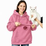 Kapuzenpullover Oversize mit Tier-Bauchtasche Fleece