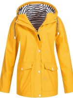 Regenjacke Damen gestreiftes Futter windabweisend
