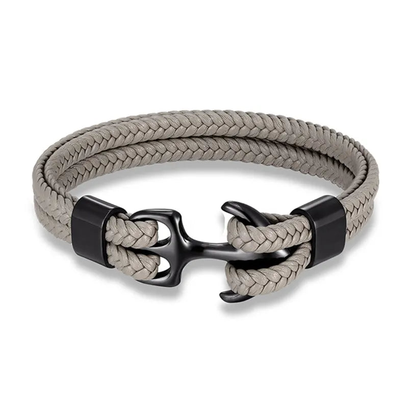 Herren Armband Anker Edelstahl hochwertiges Leder – Bild 12