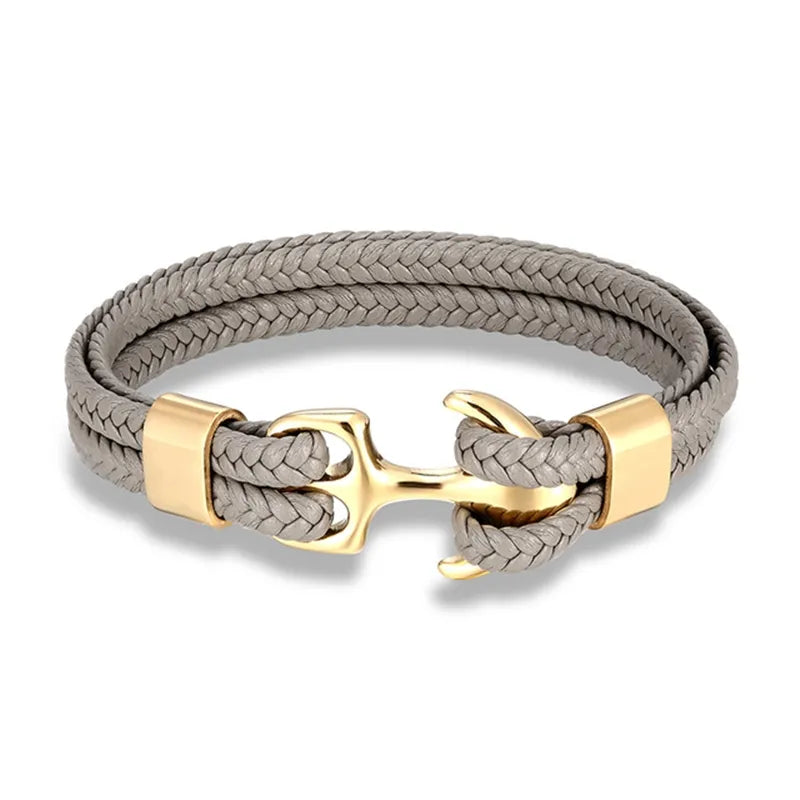Herren Armband Anker Edelstahl hochwertiges Leder – Bild 10