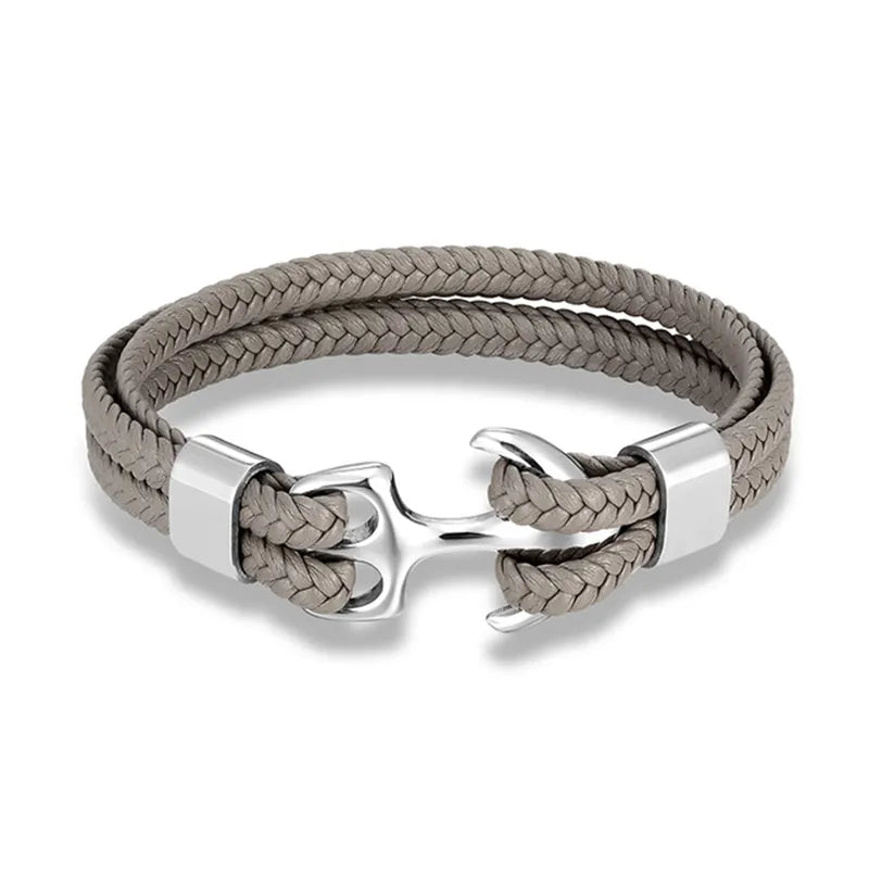 Herren Armband Anker Edelstahl hochwertiges Leder – Bild 11