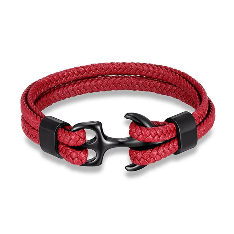 Herren Armband Anker Edelstahl hochwertiges Leder – Bild 9