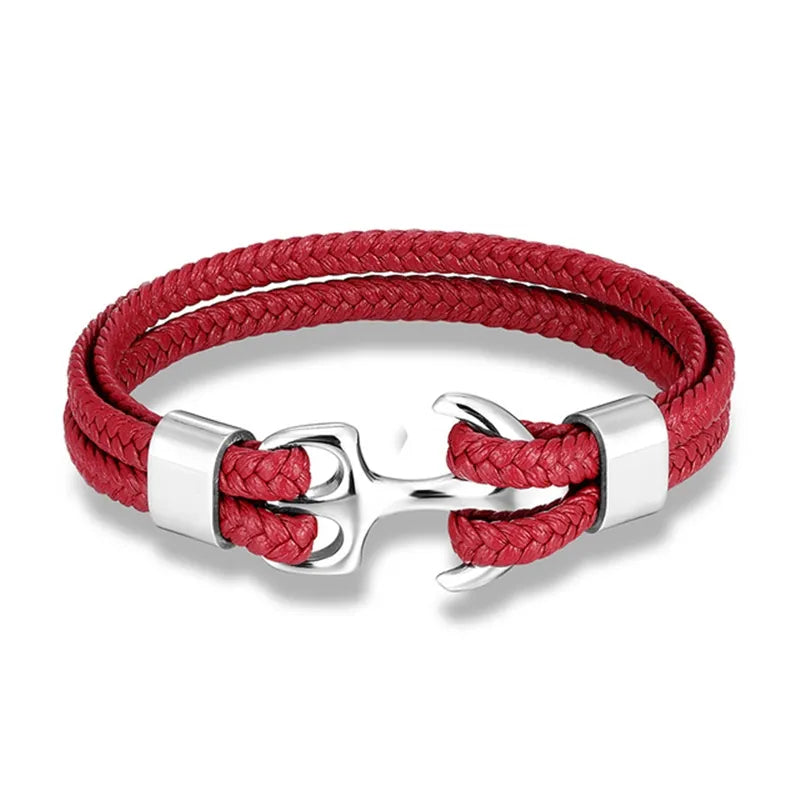 Herren Armband Anker Edelstahl hochwertiges Leder – Bild 8