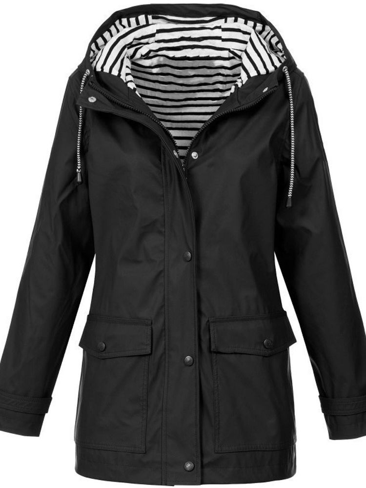 Regenjacke Damen gestreiftes Futter windabweisend – Bild 5
