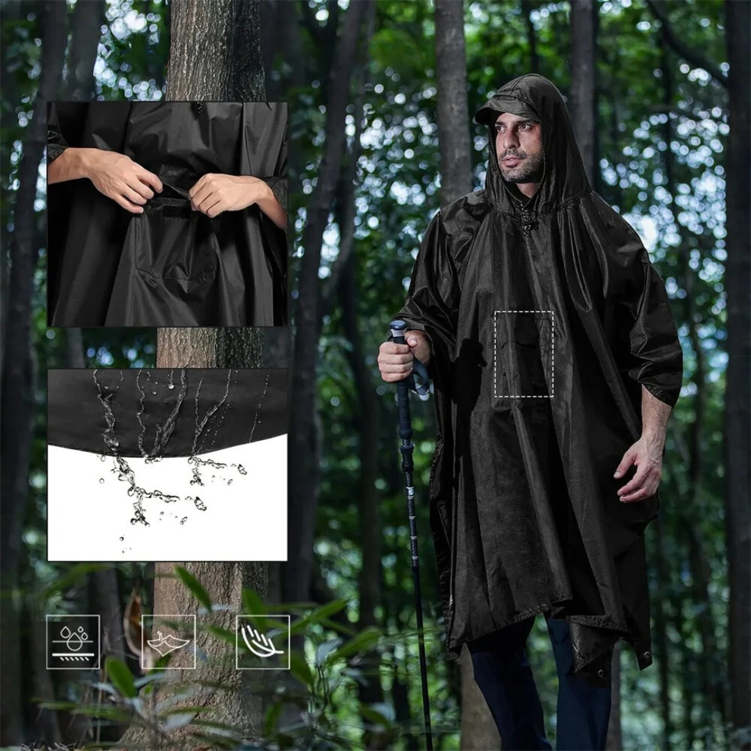 Regenponcho 3-in-1 Wasserdicht Leicht für Outdoor & Camping – Bild 6