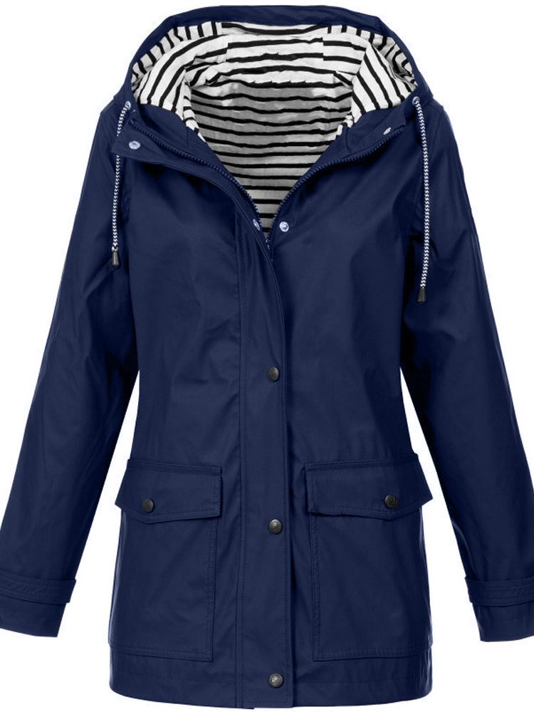 Regenjacke Damen gestreiftes Futter windabweisend – Bild 8