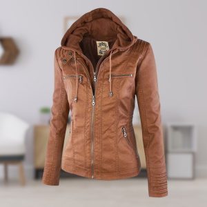 Damen Jacke mit abnehmbarer Kapuze, leicht isoliert