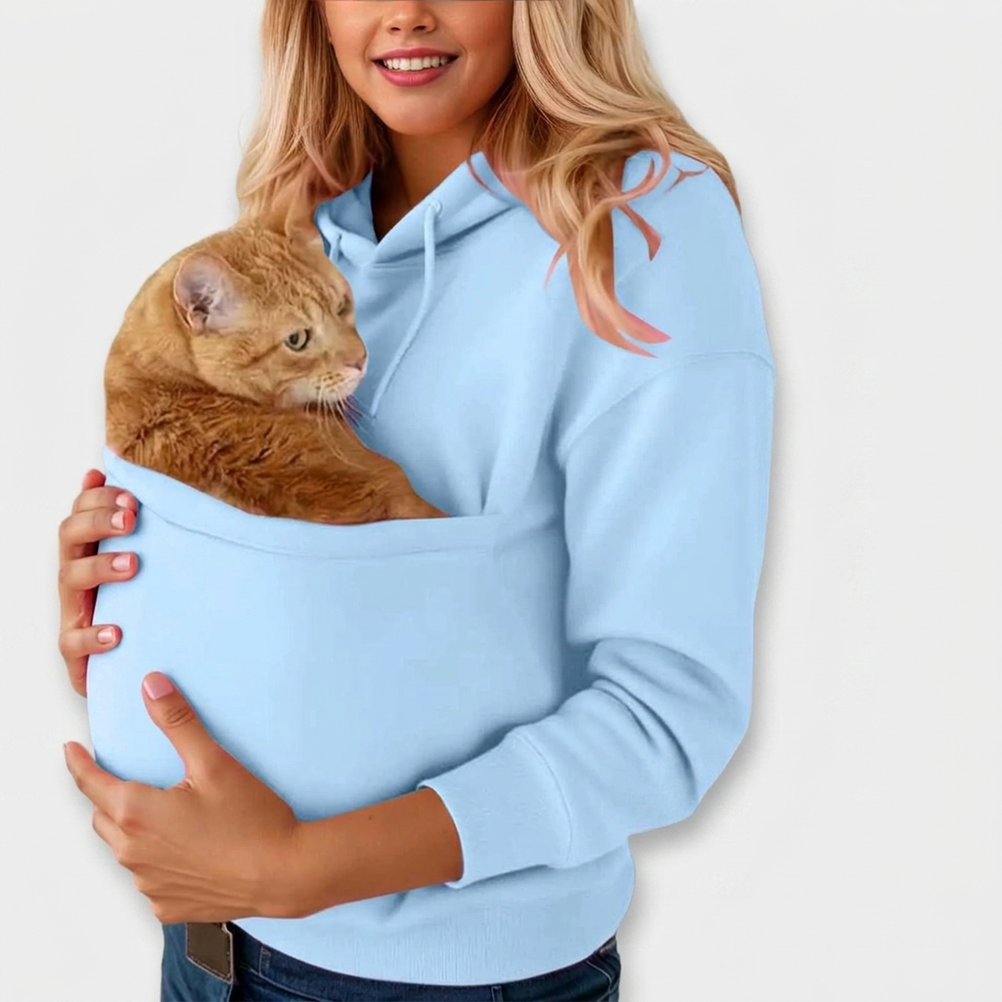 Hoodie Unisex Kängurutasche für Katze & Kleintier – Bild 9