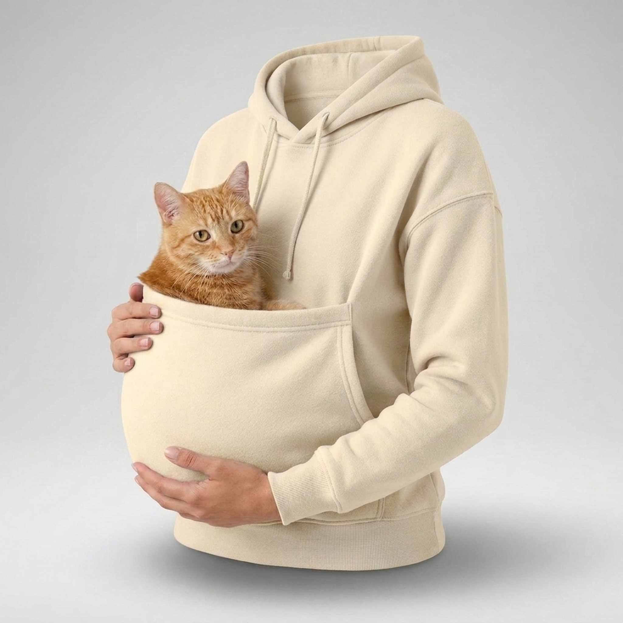 Hoodie Unisex Kängurutasche für Katze & Kleintier – Bild 3