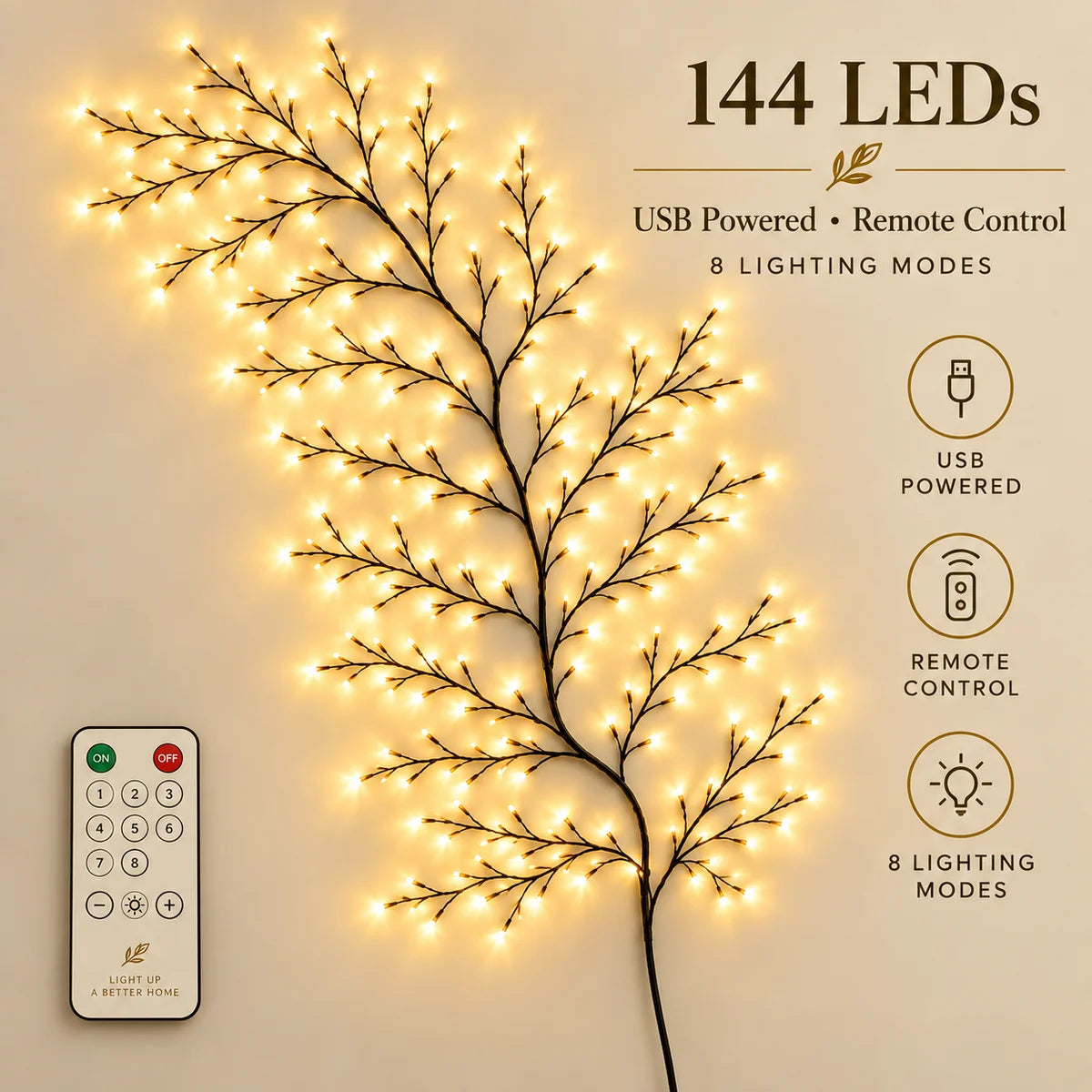 LED-Zweiglichter flexibel fernbedienbar für Wanddeko – Bild 14