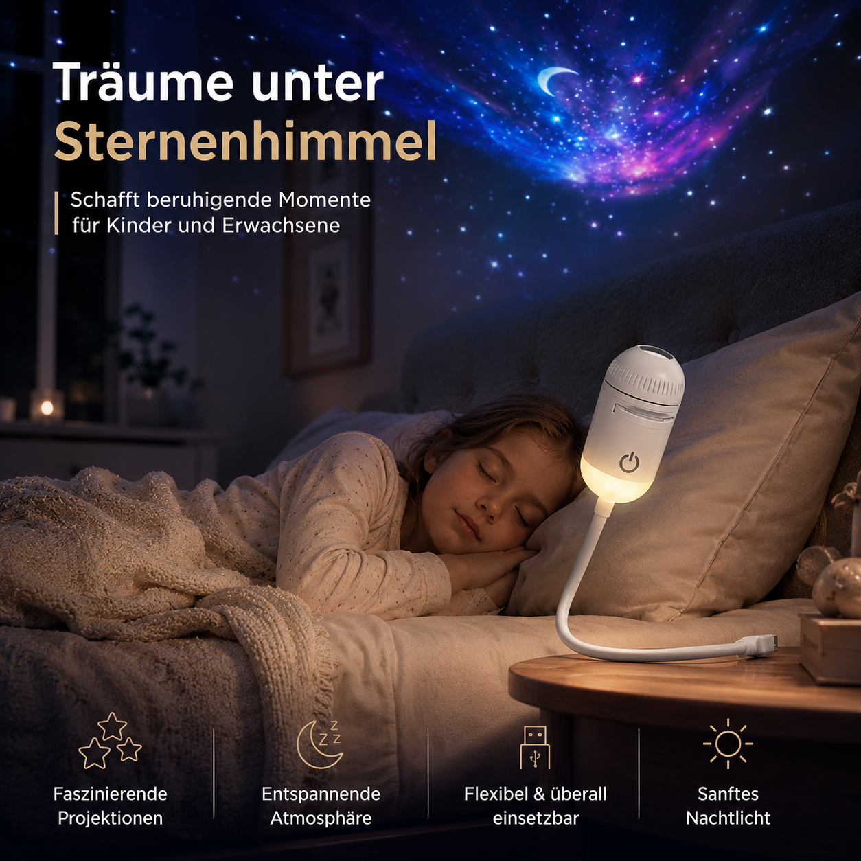 Galaxy Projektionslampe mit wechselbaren Filmen USB – Bild 7