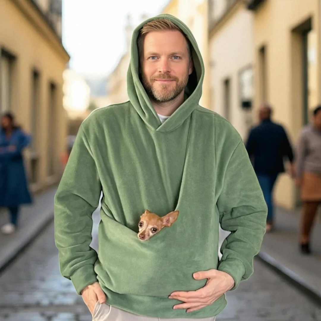 Kapuzenpullover mit Tier-Tragetasche und herausnehmbarem Futter – Bild 9