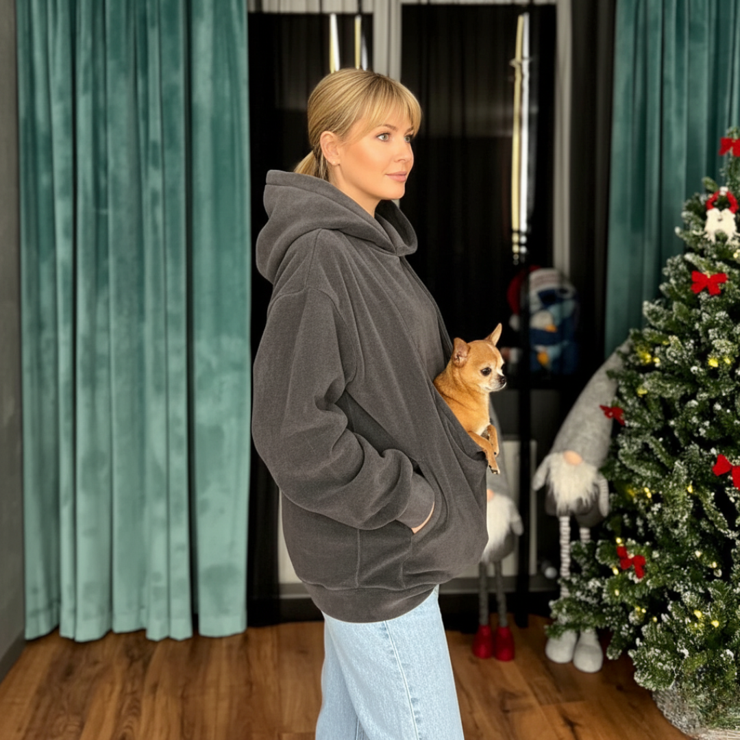 Kapuzenpullover mit Tier-Tragetasche und herausnehmbarem Futter – Bild 17