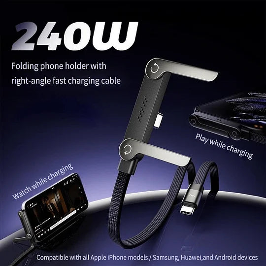 USB-C Ladekabel 240W mit 90° Gaming-Ständer 1,5m – Bild 2