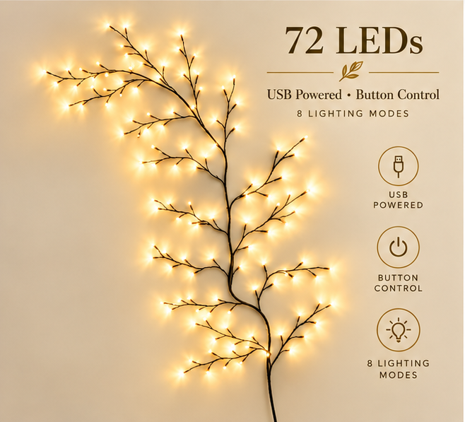 LED-Zweiglichter flexibel fernbedienbar für Wanddeko – Bild 10