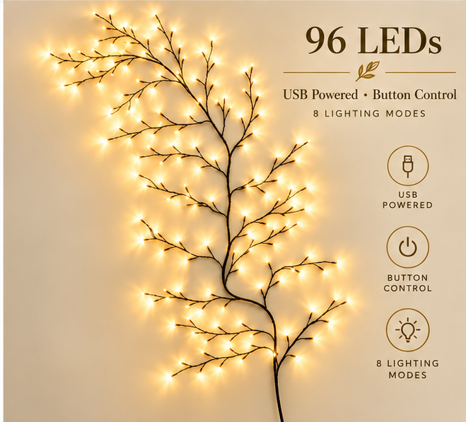 LED-Zweiglichter flexibel fernbedienbar für Wanddeko – Bild 11