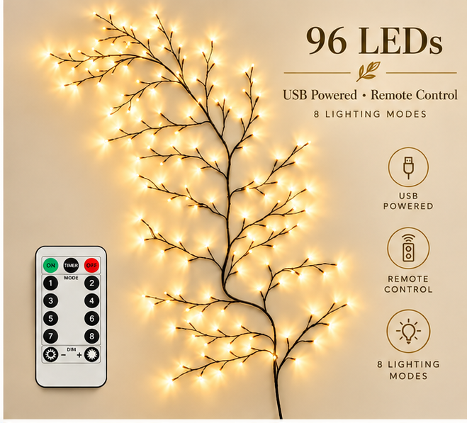 LED-Zweiglichter flexibel fernbedienbar für Wanddeko – Bild 13