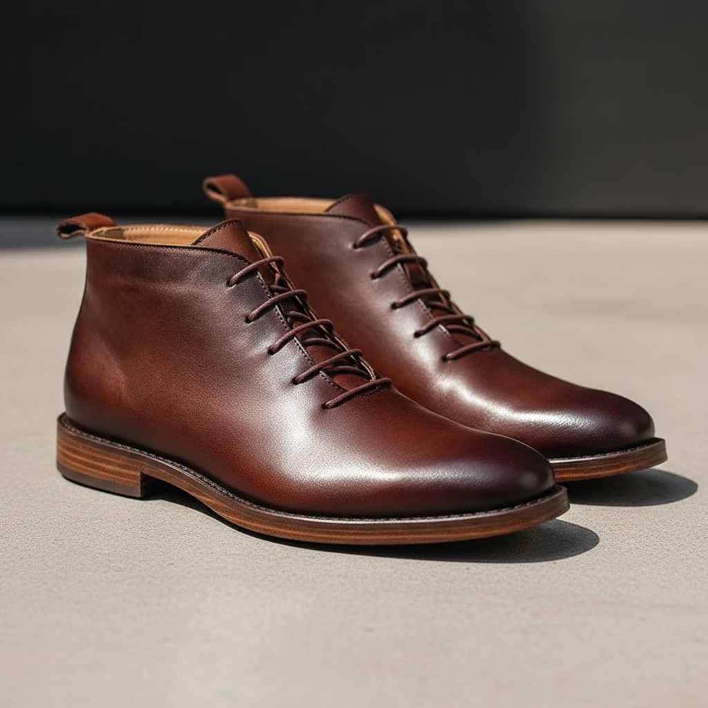 Herren Schnürstiefel knöchelhoch mit runder Spitze – Bild 3