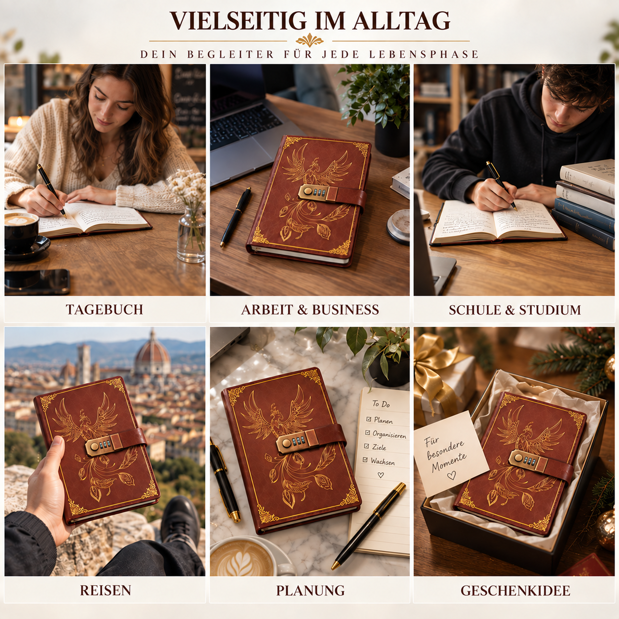 Tagebuch A5 mit Zahlenkombination Vintage PU – Bild 17