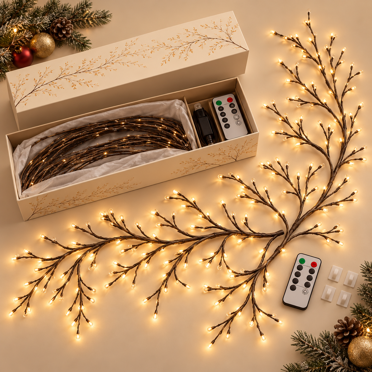 LED-Zweiglichter flexibel fernbedienbar für Wanddeko – Bild 9