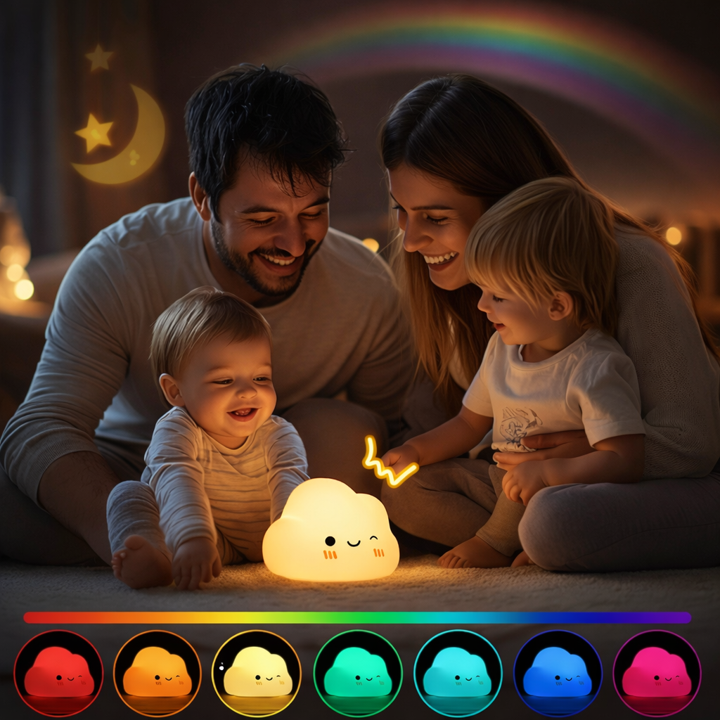 Nachtlicht Kinder Wolke kabellos aufladbar augenfreundlich – Bild 3