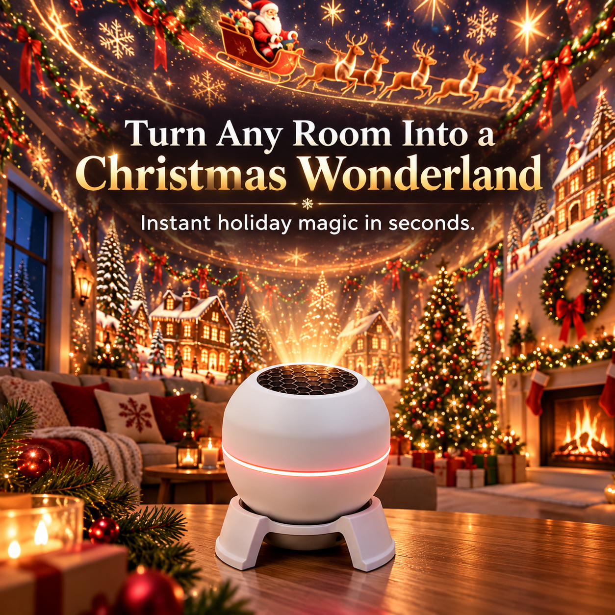 Weihnachtsprojektor mit beweglichen Motiven USB kompakt – Bild 2