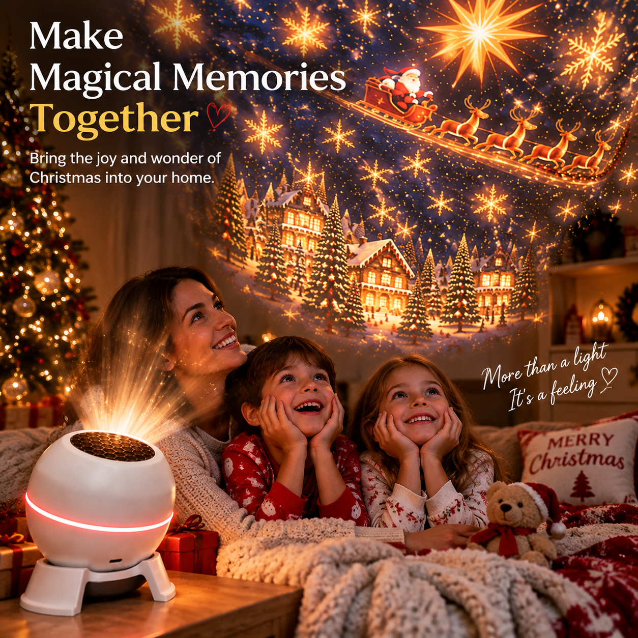 Weihnachtsprojektor mit beweglichen Motiven USB kompakt – Bild 5
