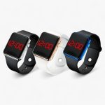 Armbanduhr LED Silikonband quadratisch energieeffizientes Display