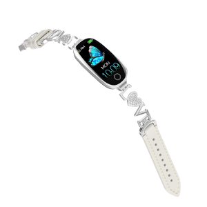 Perlweißes Armband mit Liebesanhänger