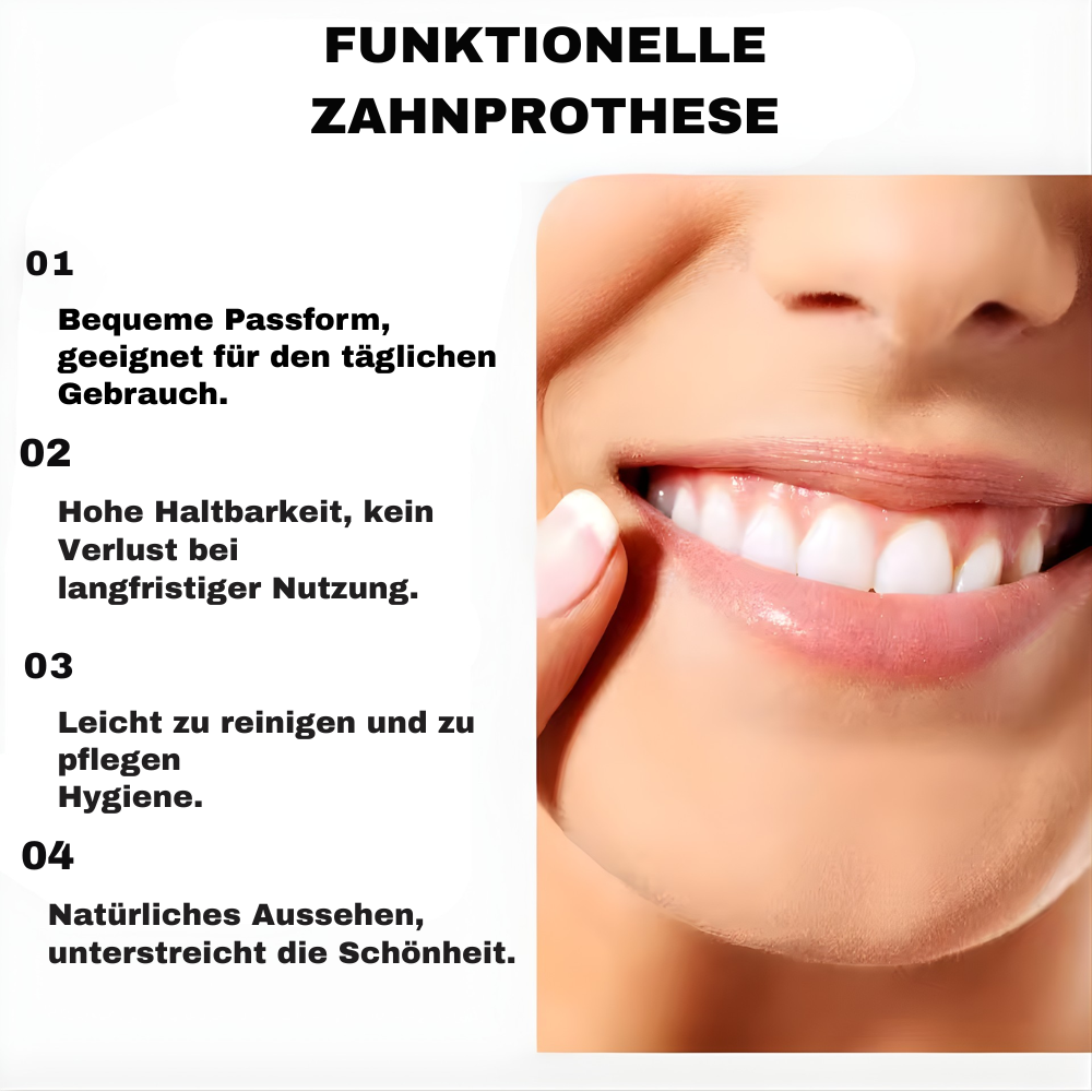 Zahnprothesen Set Ober- & Unterkiefer aus Resin ohne Kleben – Bild 3