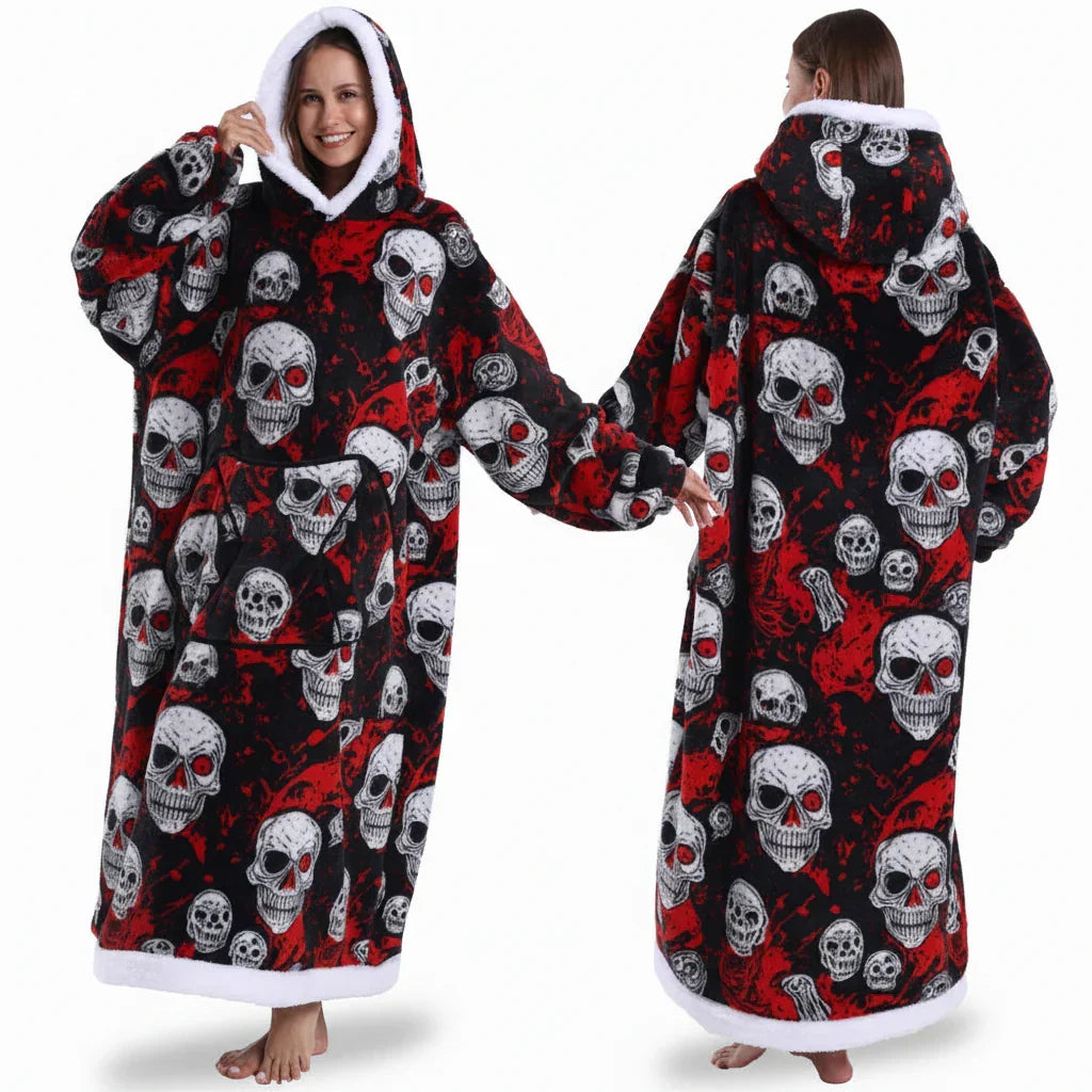 Kuschelhoodie Halloween Doppellagig Sherpa Flanell – Bild 12
