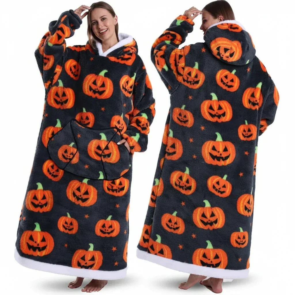 Kuschelhoodie Halloween Doppellagig Sherpa Flanell – Bild 13