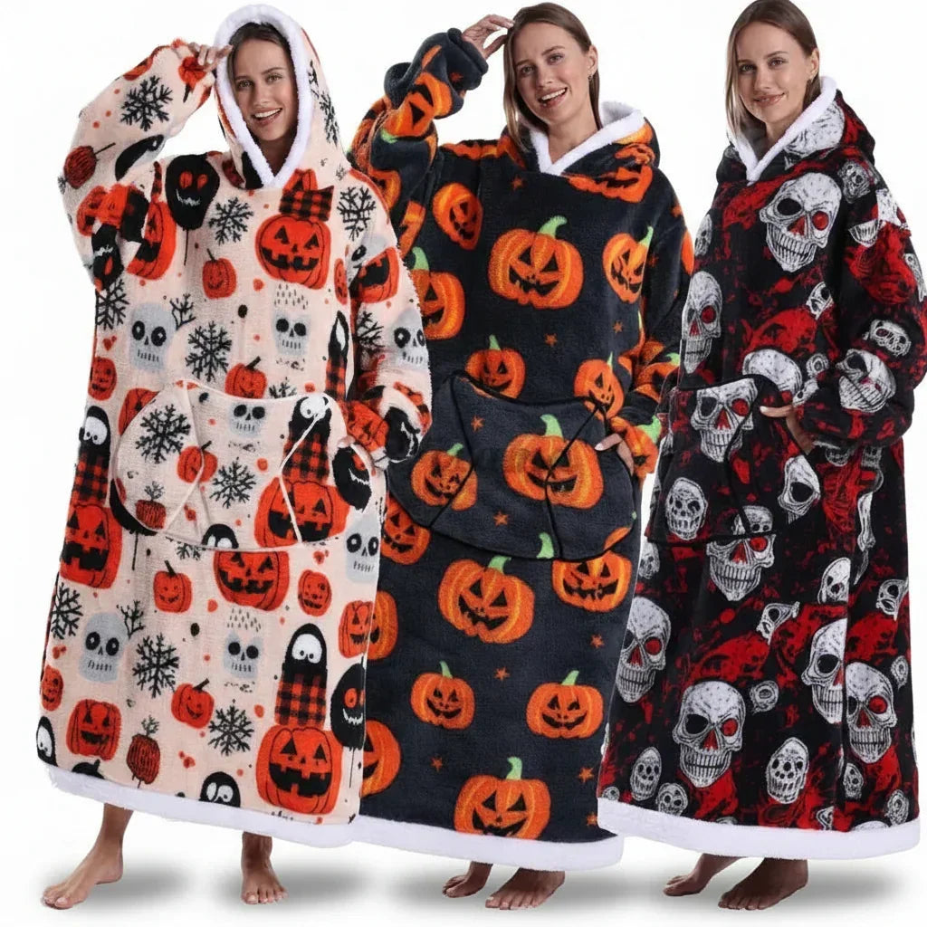 Kuschelhoodie Halloween Doppellagig Sherpa Flanell – Bild 32