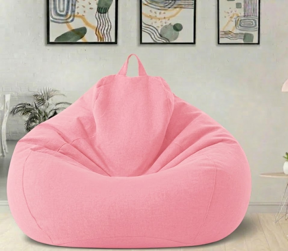 Sitzsack-Bezug ohne Füllung – Waschbarer Leinen-Bezug für formstabilen Schaumstoff – Bild 6