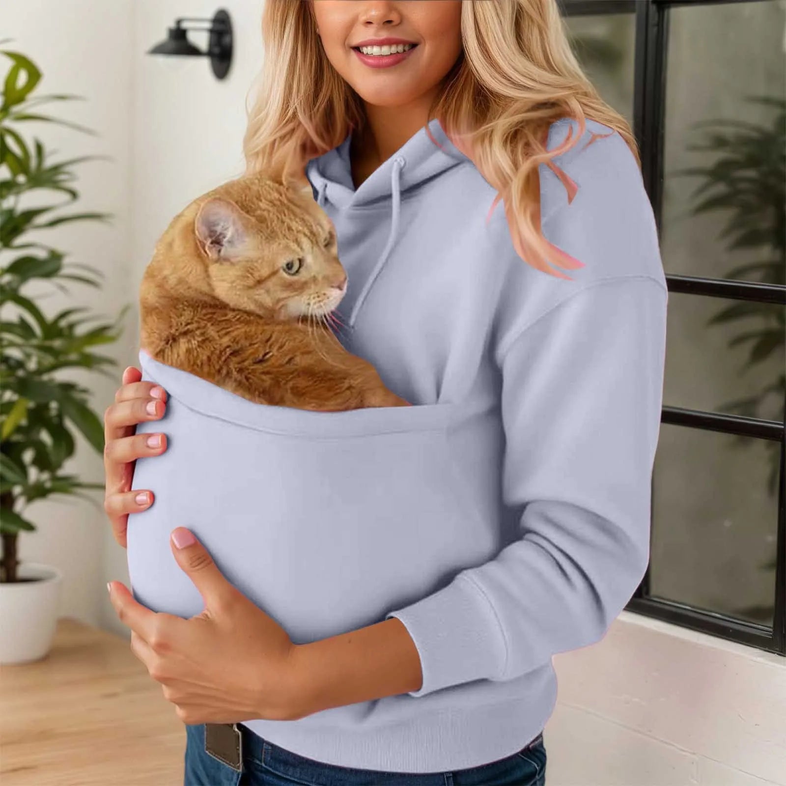 Hoodie Unisex Kängurutasche für Katze & Kleintier – Bild 21