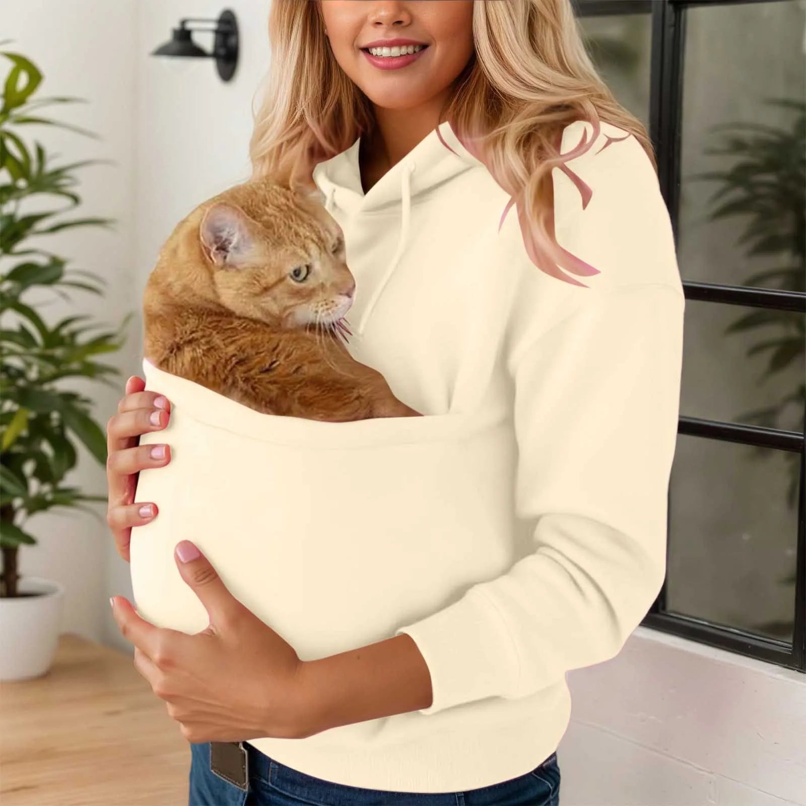 Hoodie Unisex Kängurutasche für Katze & Kleintier – Bild 17