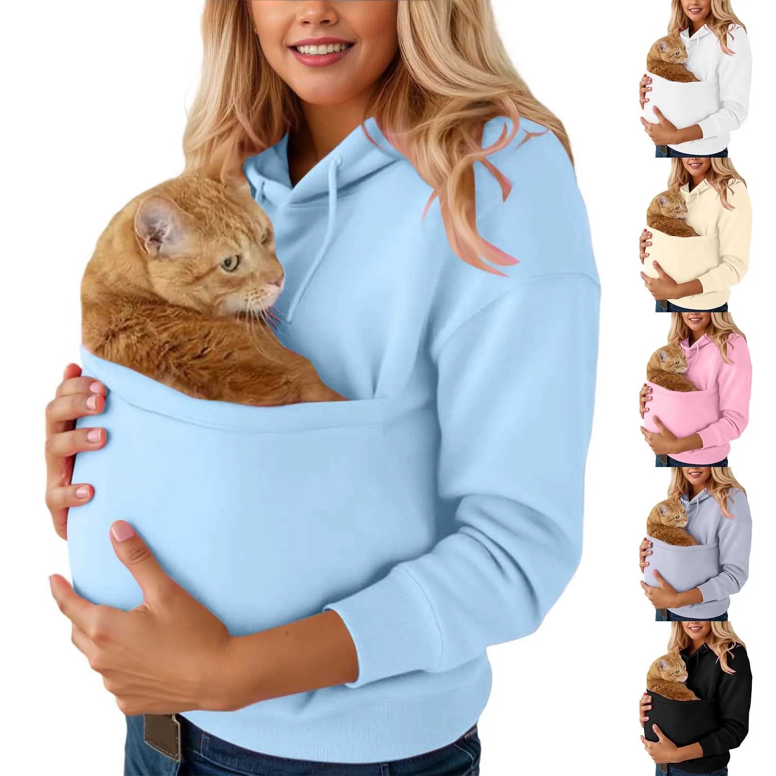Hoodie Unisex Kängurutasche für Katze & Kleintier – Bild 10