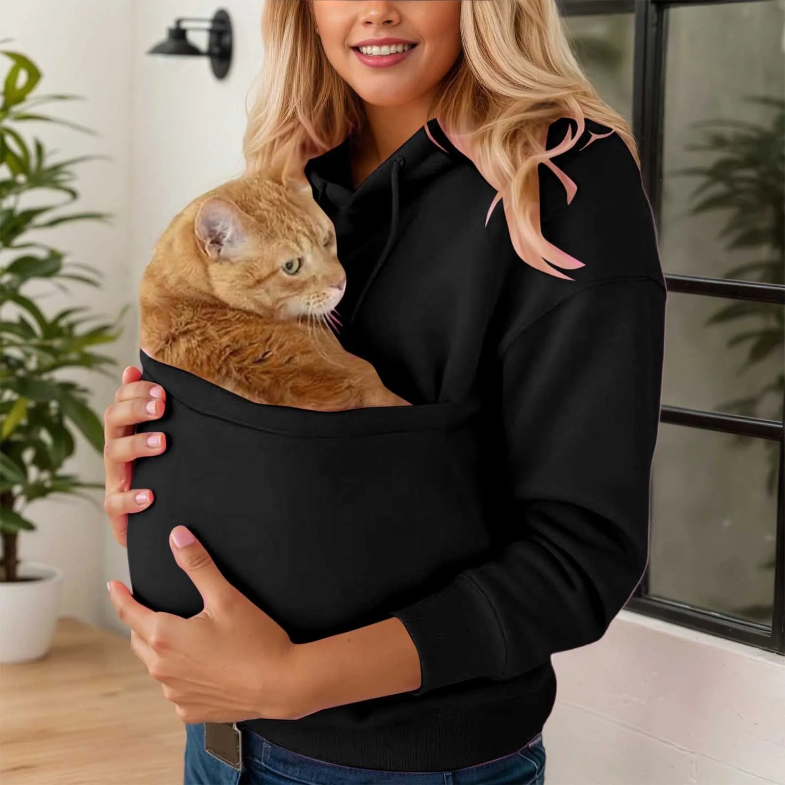 Hoodie Unisex Kängurutasche für Katze & Kleintier – Bild 18