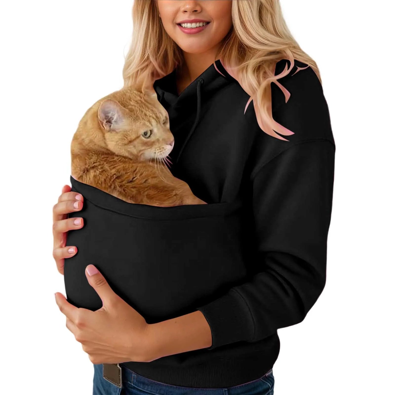 Hoodie Unisex Kängurutasche für Katze & Kleintier – Bild 11