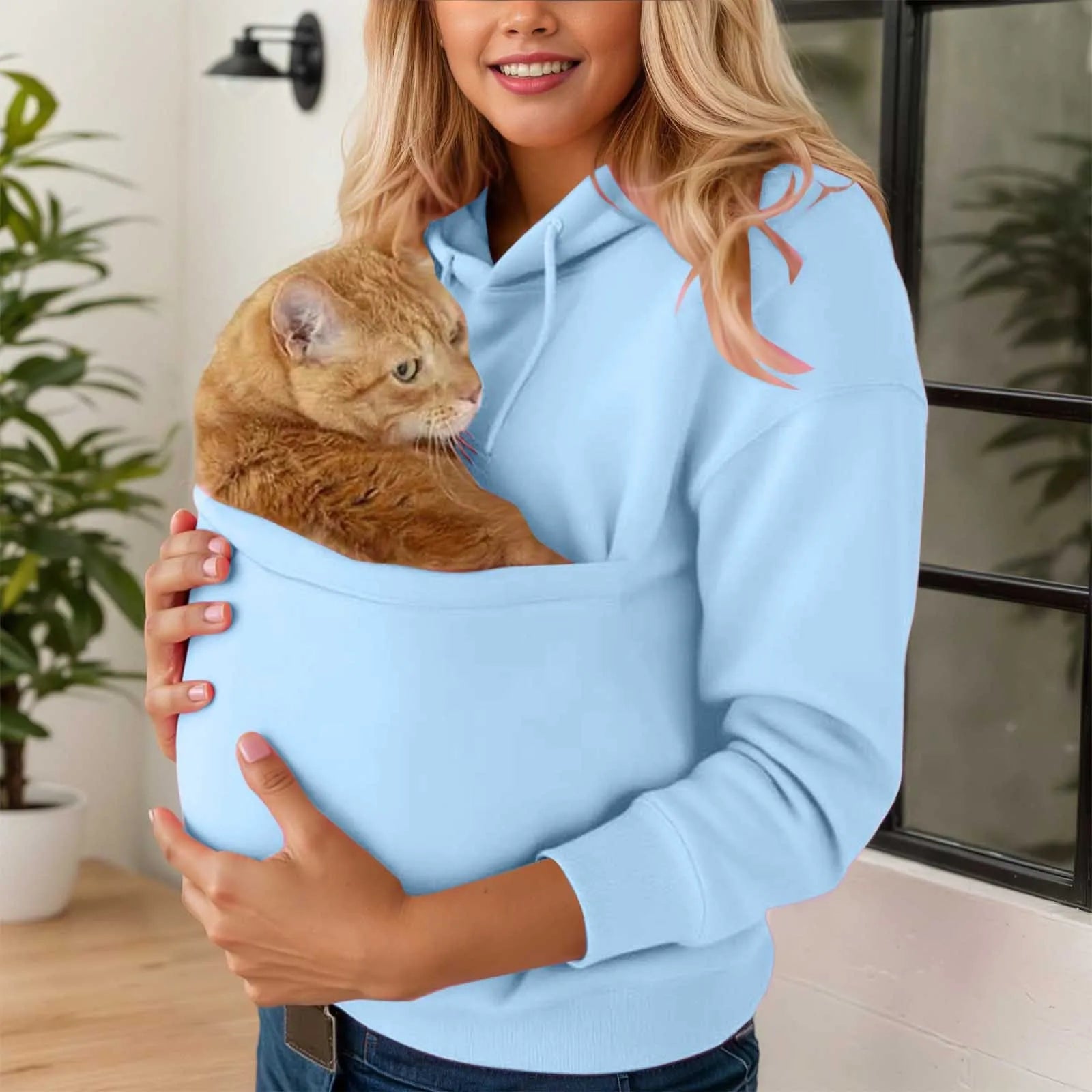 Hoodie Unisex Kängurutasche für Katze & Kleintier – Bild 16