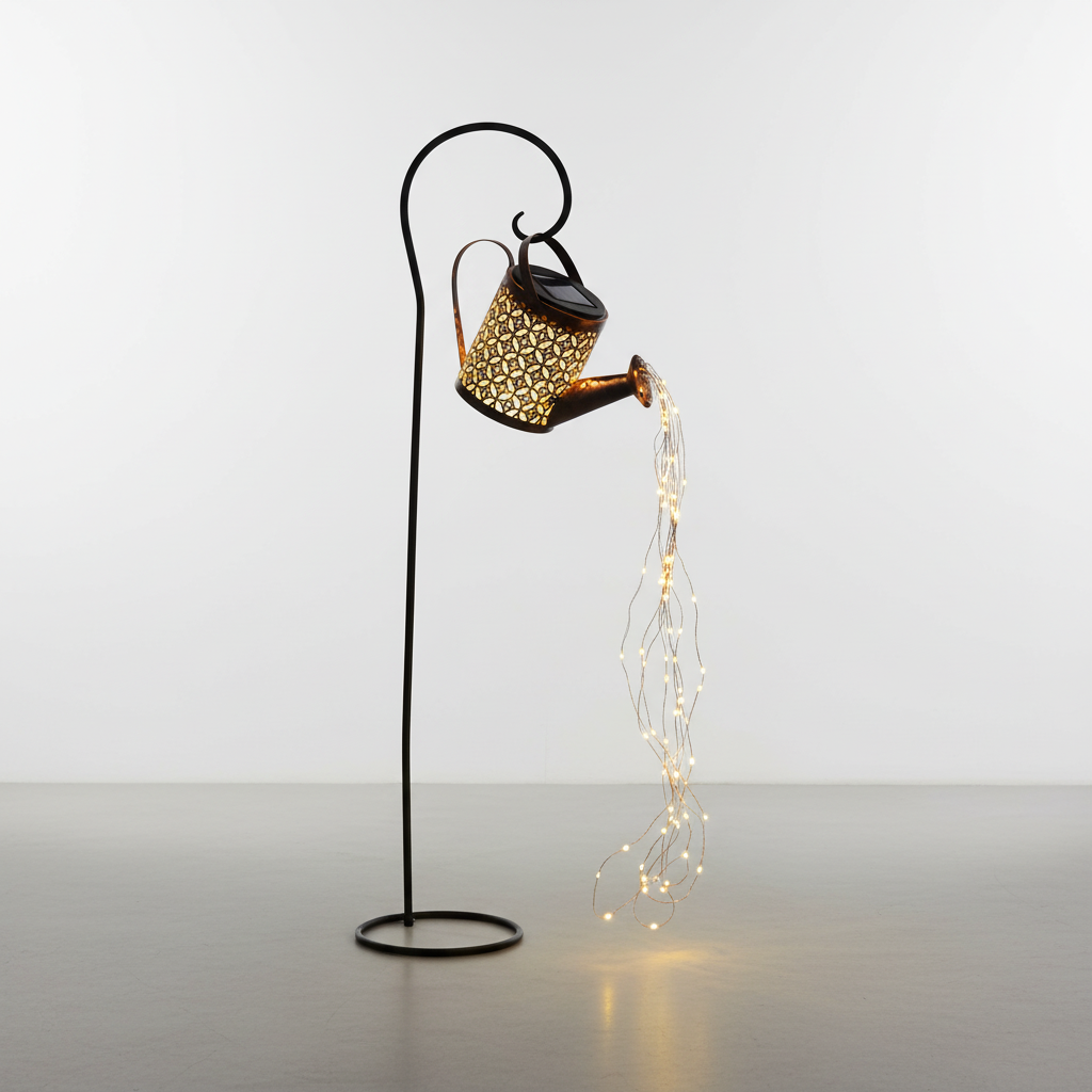 Solarlampe mit Wasserfall-Effekt | Flexible Gartenleuchte – Bild 2