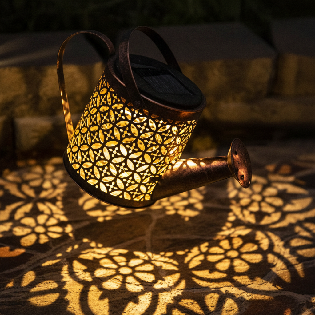 Solarlampe mit Wasserfall-Effekt | Flexible Gartenleuchte – Bild 3