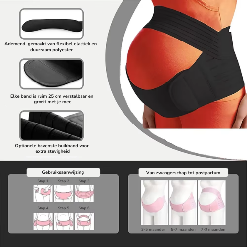 Schwangerschaftsband 3-in-1: Elastisch, verstellbar, S-XXL – Bild 7