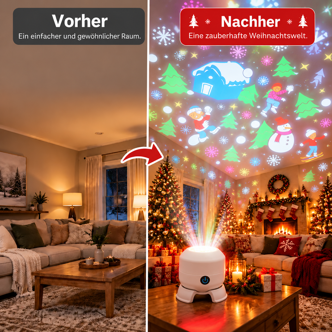 Weihnachtsprojektor für Innenräume – Einfache Lichteffekte – Bild 5