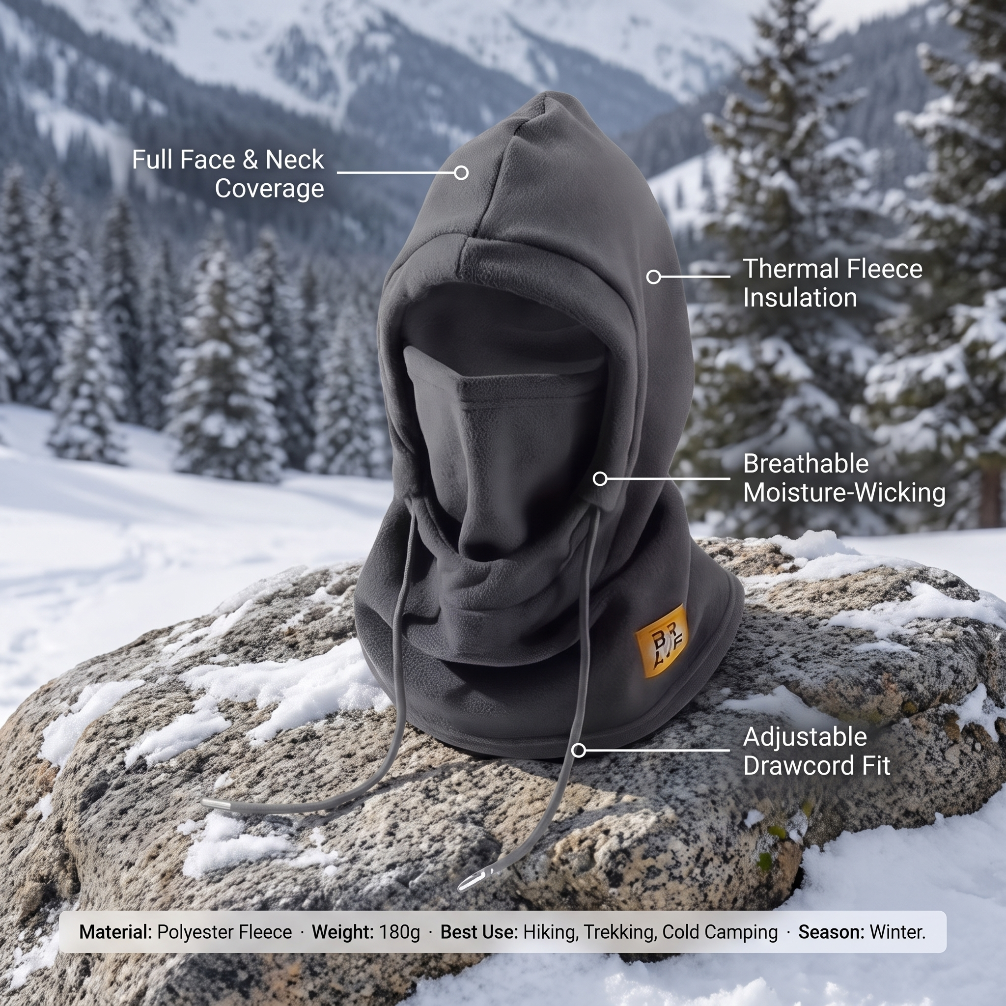 Sturmhaube Unisex Feuchtigkeitsableitend Verstellbar – Bild 6