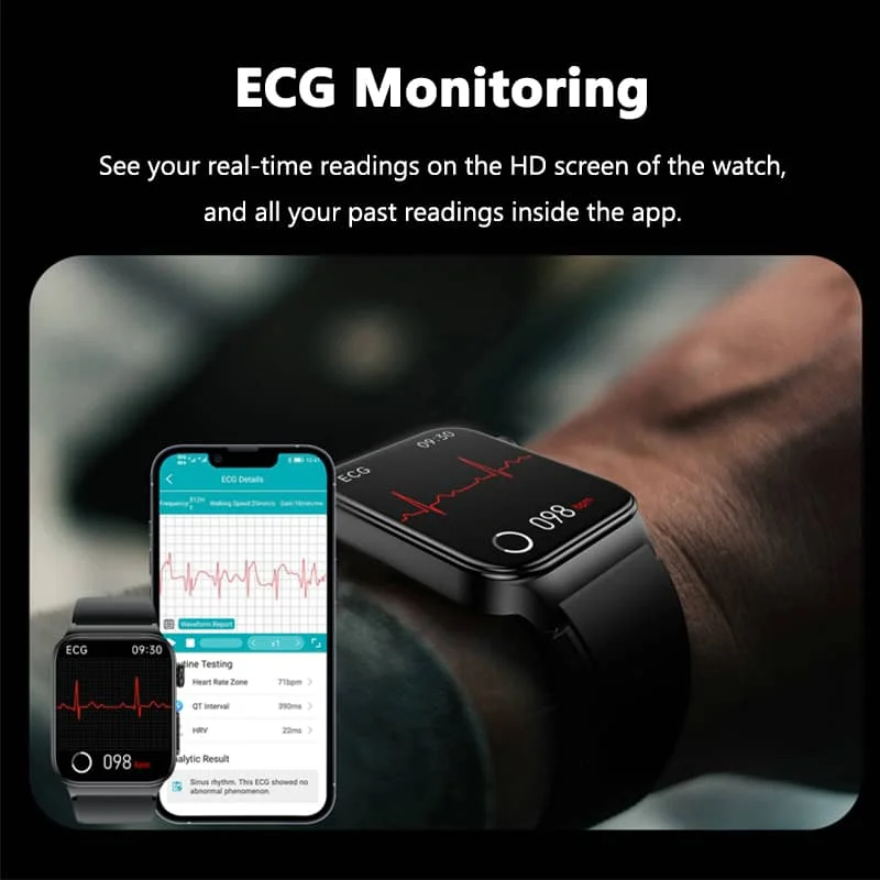 Smartwatch mit EKG, Blutzucker, Temperatur & IP68 Schutz – Bild 3