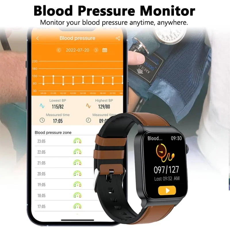Smartwatch mit EKG, Blutzucker, Temperatur & IP68 Schutz – Bild 4