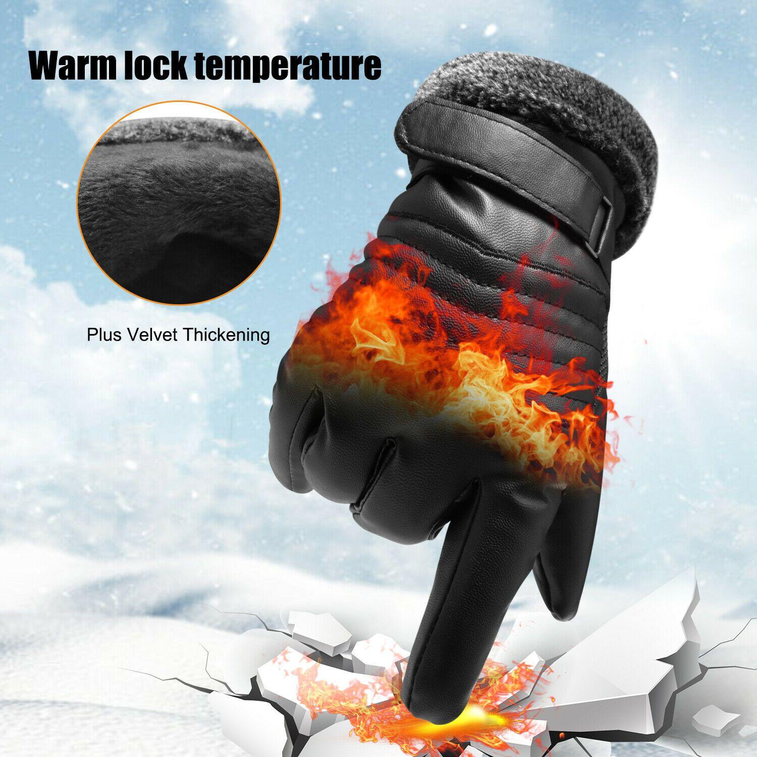 Skihandschuhe Leder -30°C Winddicht Rutschfest Touchscreen – Bild 8