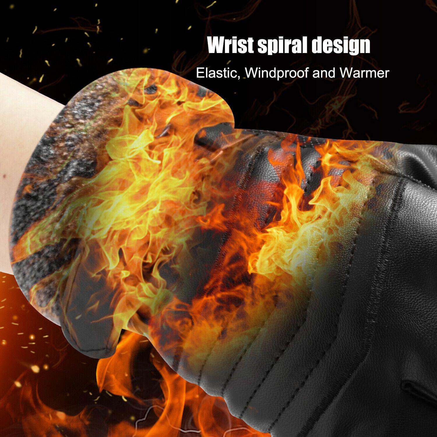 Skihandschuhe Leder -30°C Winddicht Rutschfest Touchscreen – Bild 9